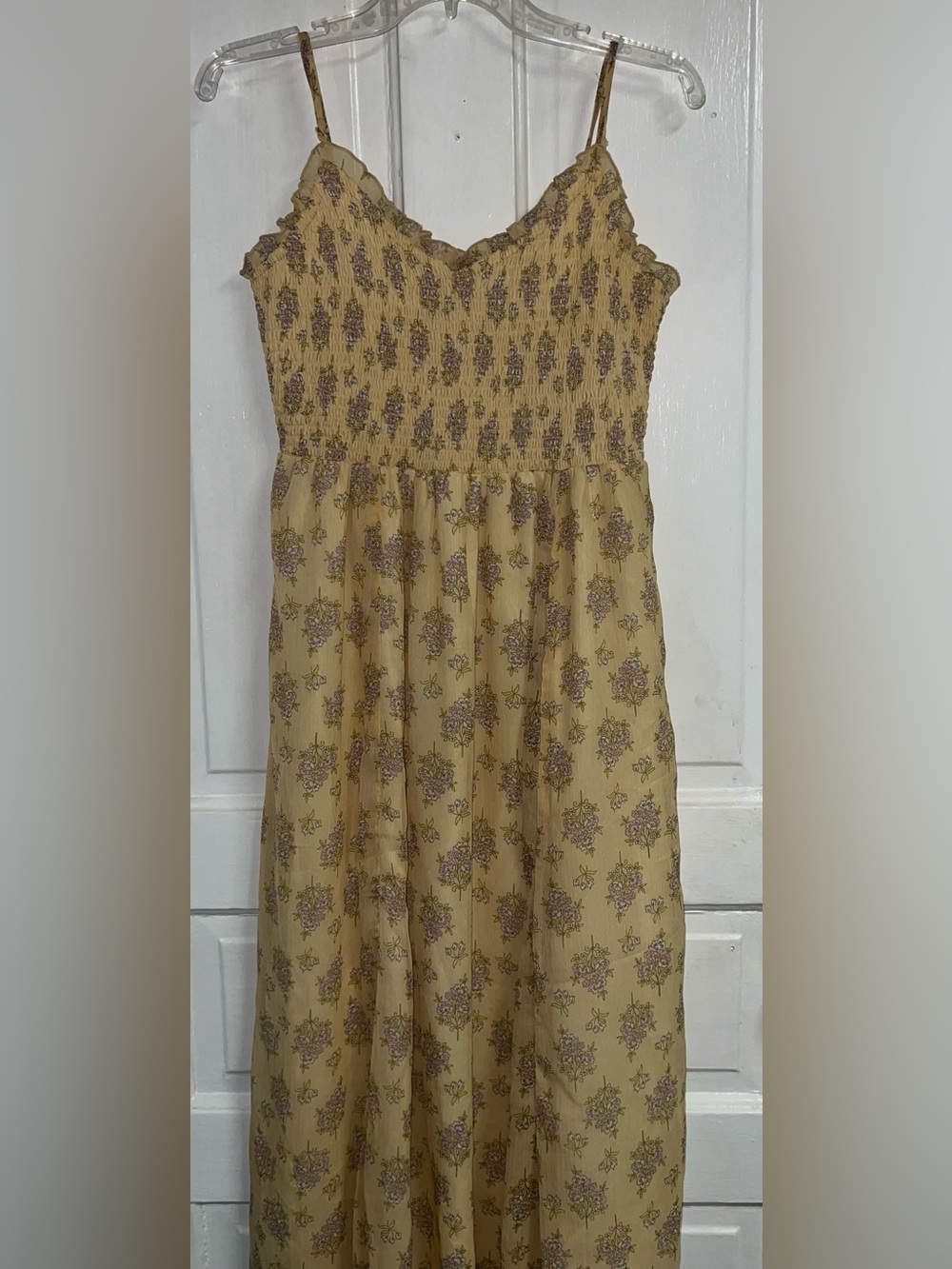 Patrons of Peace Boho Smocked Floral Midi Dress - Large EUC